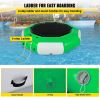 Inflatable Water Trampoline 10FT , Round Inflatable Water Bouncer with 4-Step Ladder, Water Trampoline in Green and White for Water Sports.