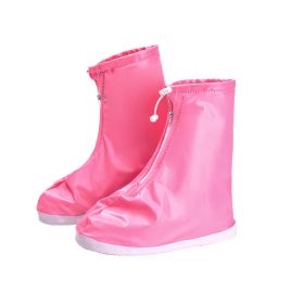 Rain Shoe Covers, Waterproof Shoe Covers for Men Women, Reusable Galoshes Overshoes (Color: Pink)