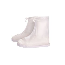 Rain Shoe Covers, Waterproof Shoe Covers for Men Women, Reusable Galoshes Overshoes (Color: White)