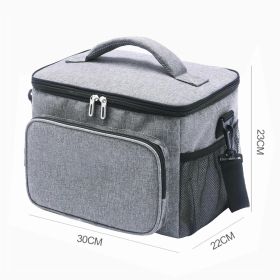 15L Oxford Portable Thermal Pack Picnic Crisper (Color: LIGHT GRAY)