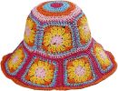 Women's Straw Sun Hat Floral Woven Bucket Hat Fishing Hat Beach Hat Hand Woven Foldable Cap