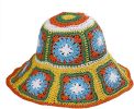 Women's Straw Sun Hat Floral Woven Bucket Hat Fishing Hat Beach Hat Hand Woven Foldable Cap